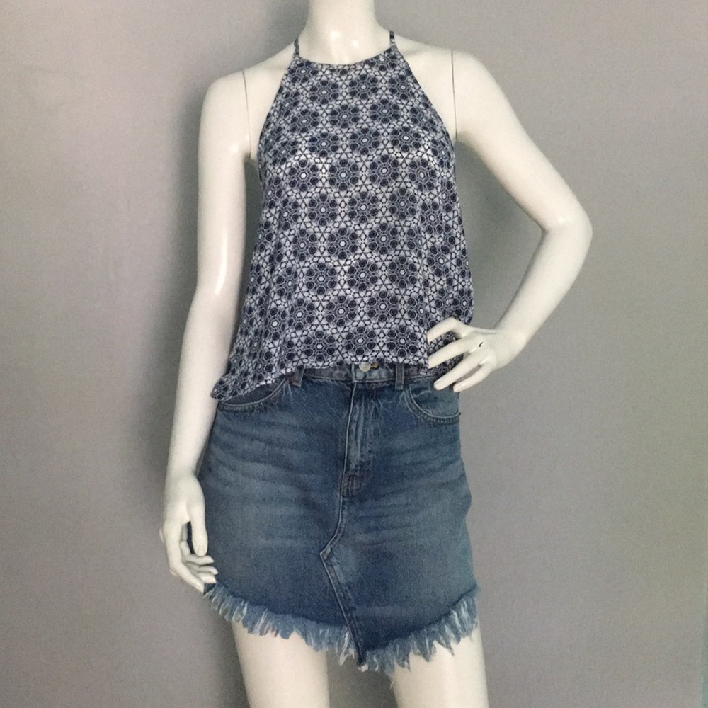NWOT Paper Crane Sleeveless Trapeze Style Floral Print Top S